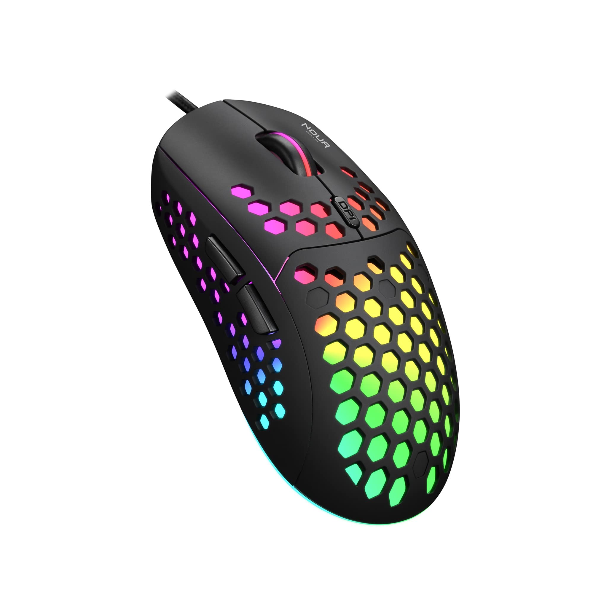 Noua Uranus Kit Gaming 3 in 1 Mouse + Cuffie + Tappetino - Combo per PC Mouse RGB 7200 dpi, Cuffie con Microfono, Tappetino per Mouse