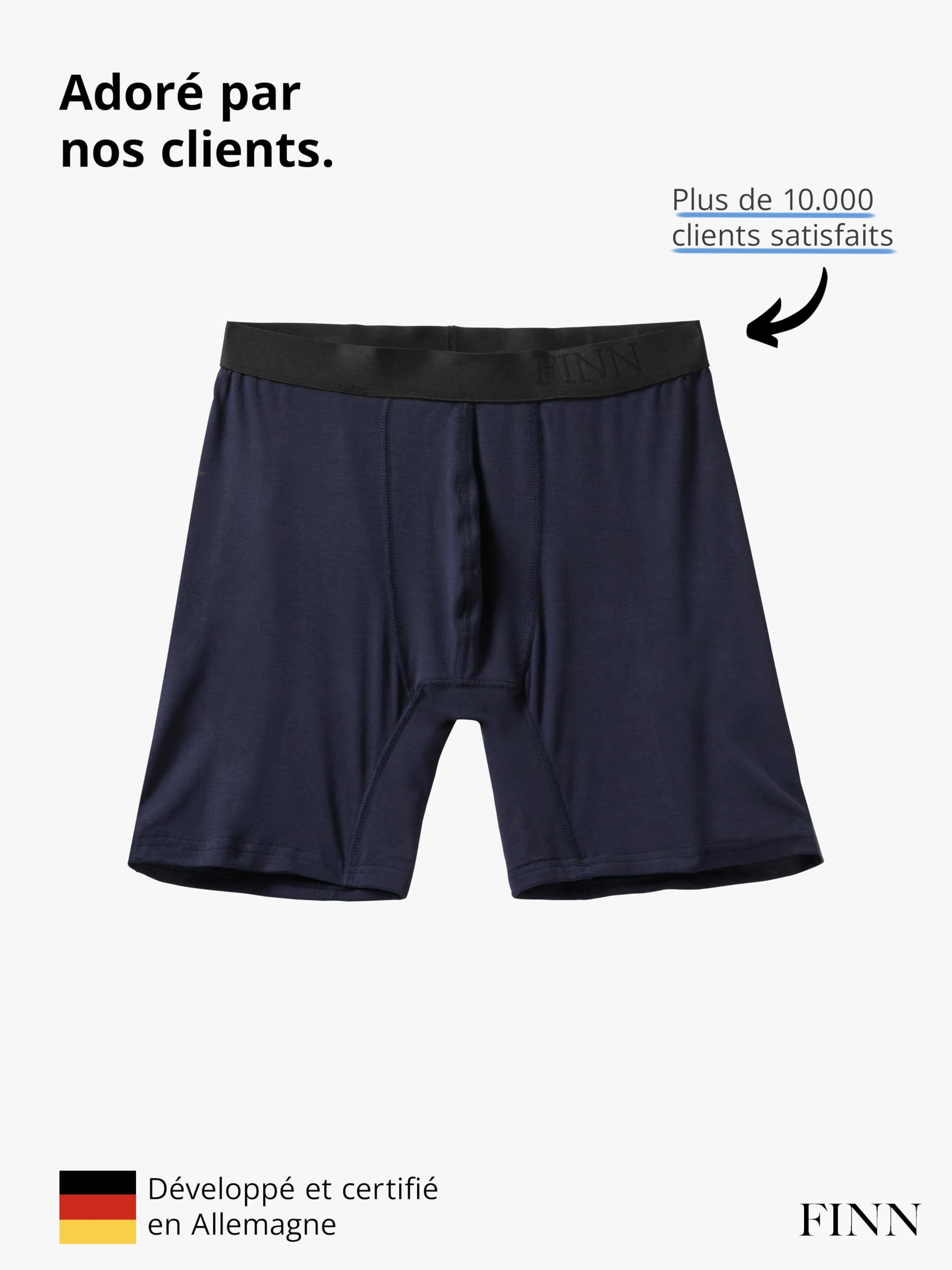 FINN Boxer Anti-Transpiration Homme - Protection Contre Les Taches de Sueur et Les Odeurs de Transpiration - Caleçon Contre la Forte Transpiration des Fesses