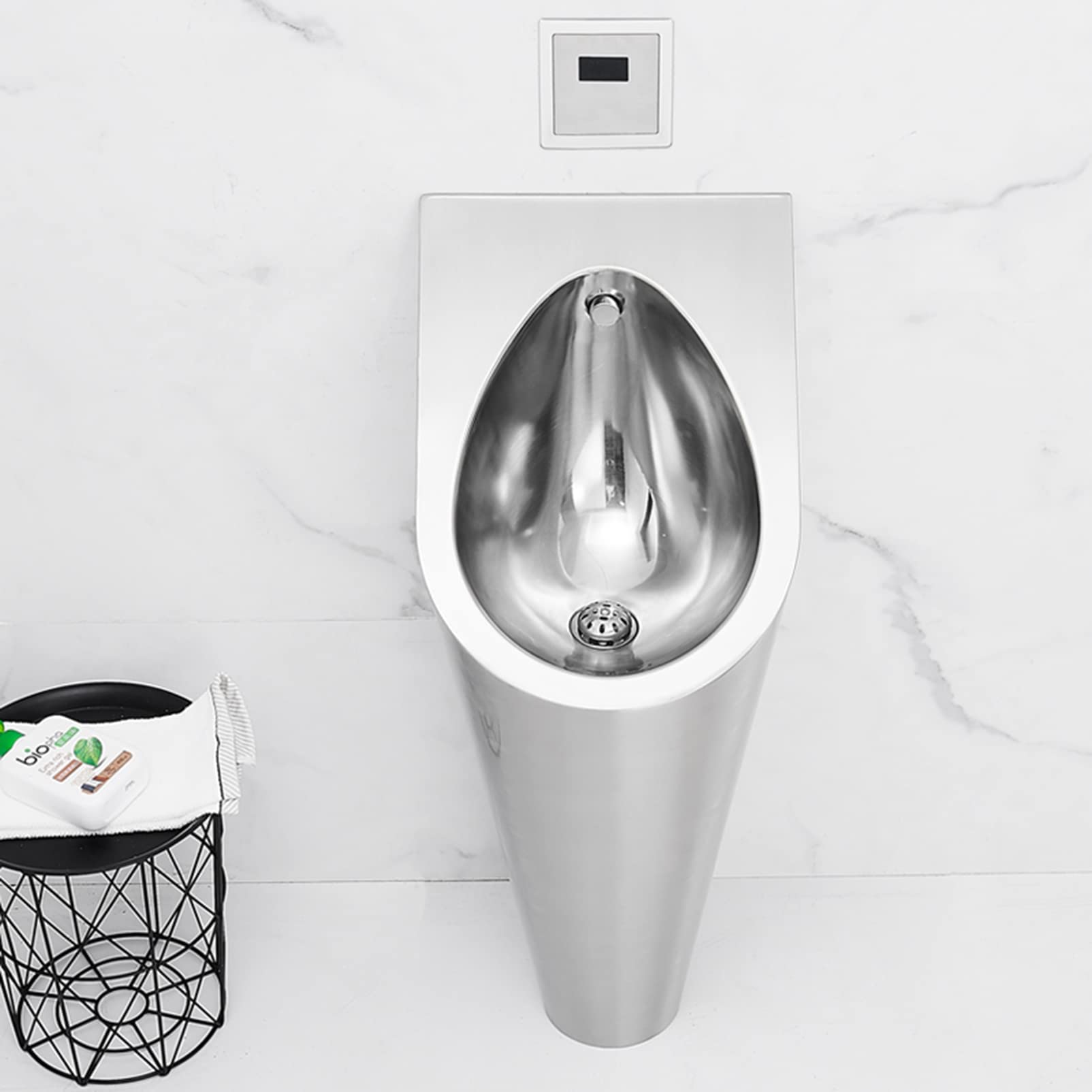 DFEDHF Floor-Standing Stainless Steel Urinals, Commercial Intelligent Induction Standing Urinals, Non-Contact High-Efficiency Flushing Urinals, Suitable for Hotels, Shopping Mal