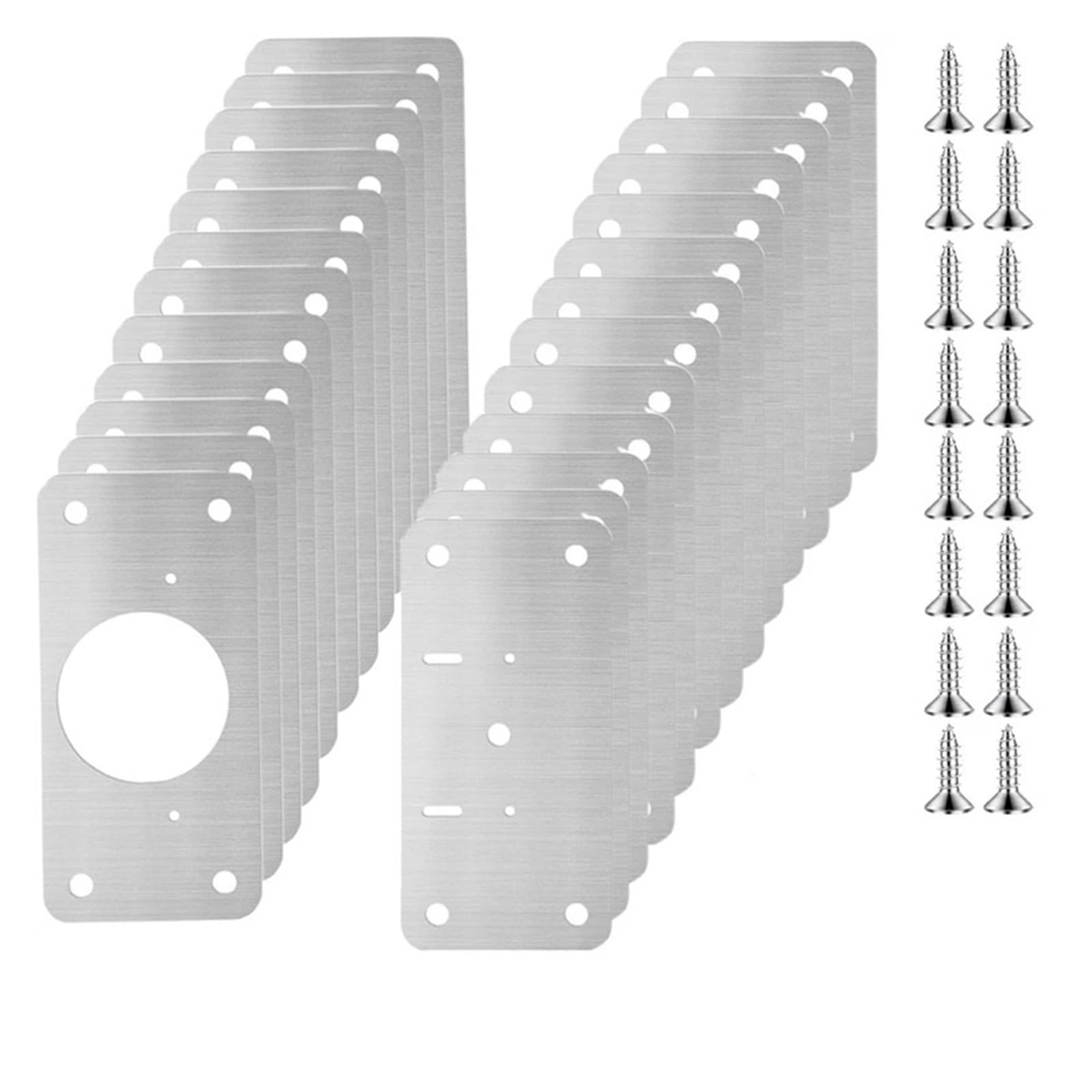 Meytxoa 40Pcs-(20Pairs) Hinge Repair Plate 40/2Pcs Hinge Repair Plate Furniture Drawer Cabinet Fixing Kitchen Cupboard Door Mounting Kit Household Tool(40Pcs-(20Pairs))