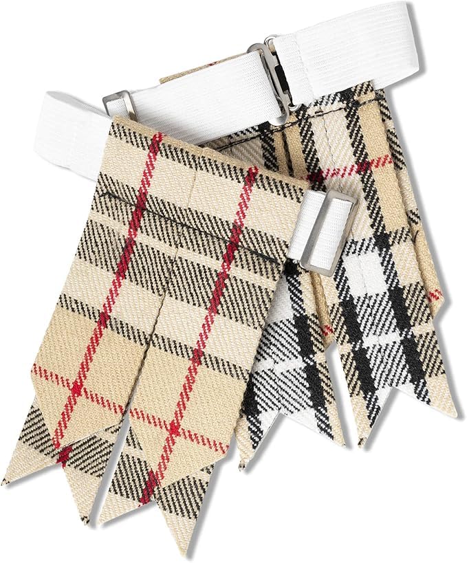 Image of Tartan Kilt Hose Sock Flashes with Heavy Buckle Adjusters