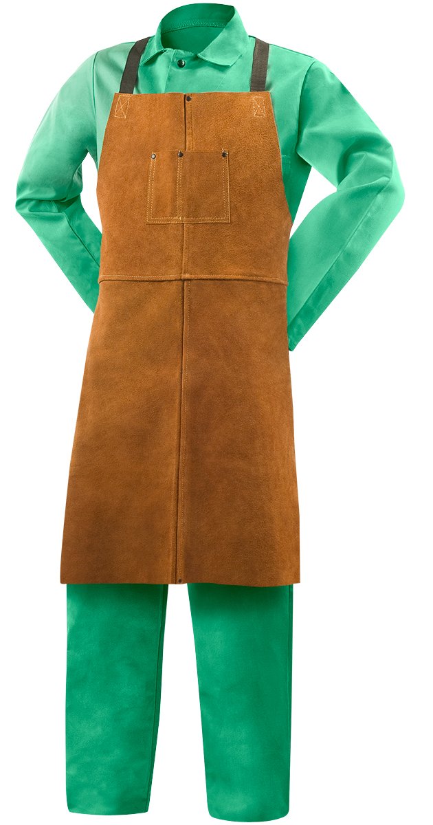 Welding Bib Apron, Leather, 36 x 24 In