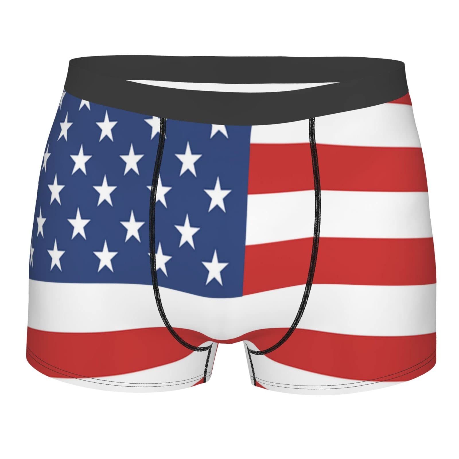 Melbrakin Men's American Flag Underwear Breathable Boxer Briefs Stretch Trunks