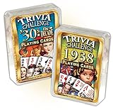 80th Birthday Gift Ideas 12 Flickback 1938 Trivia Playing Cards & 1930's Decade Trivia Combo Birthday Gift