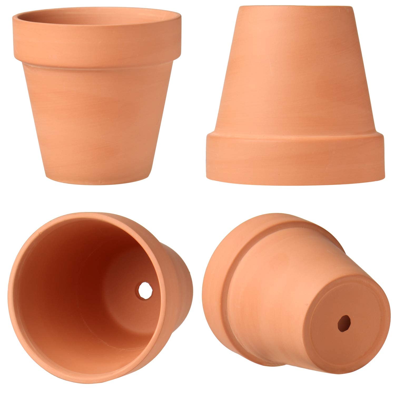 Briful 12 Stück Mini Terrakotta Topf 7.9 x 7.4 cm Blumentöpfe Tontöpfe mit Untersetzer und Abflussloch Sukkulenten Töpfe Kräutertopf ideal für Pflanzen Basteln Hochzeitsgeschenk