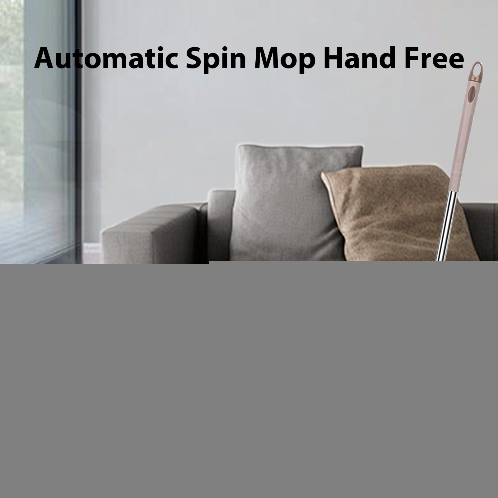 Rotativo con escurridor, giratorio de suelo, juego de cubos para escoba húmeda con rotación automática | Cubo con ruedas para fregonas para dormitorio, cocina, balcón, estudio, sala de estar