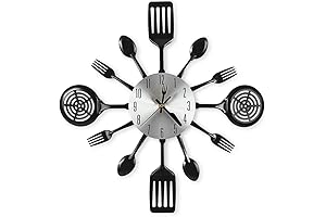 16 Inch Decorativo Reloj Para Cocina con Diseño Único de Tenedores y Cucharas