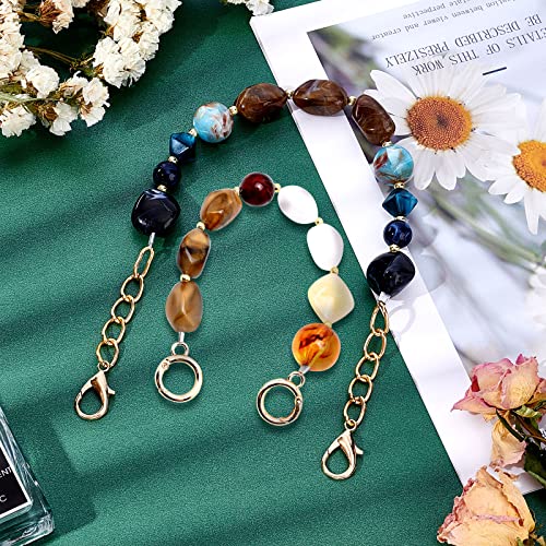 Image of GORGECRAFT 2PCS Resin Bag Handles Shoulder Strap Replacement Handbag Bag Decoration Chain Charms with Alloy Spring Gate Rings and Lobster Claw Clasps