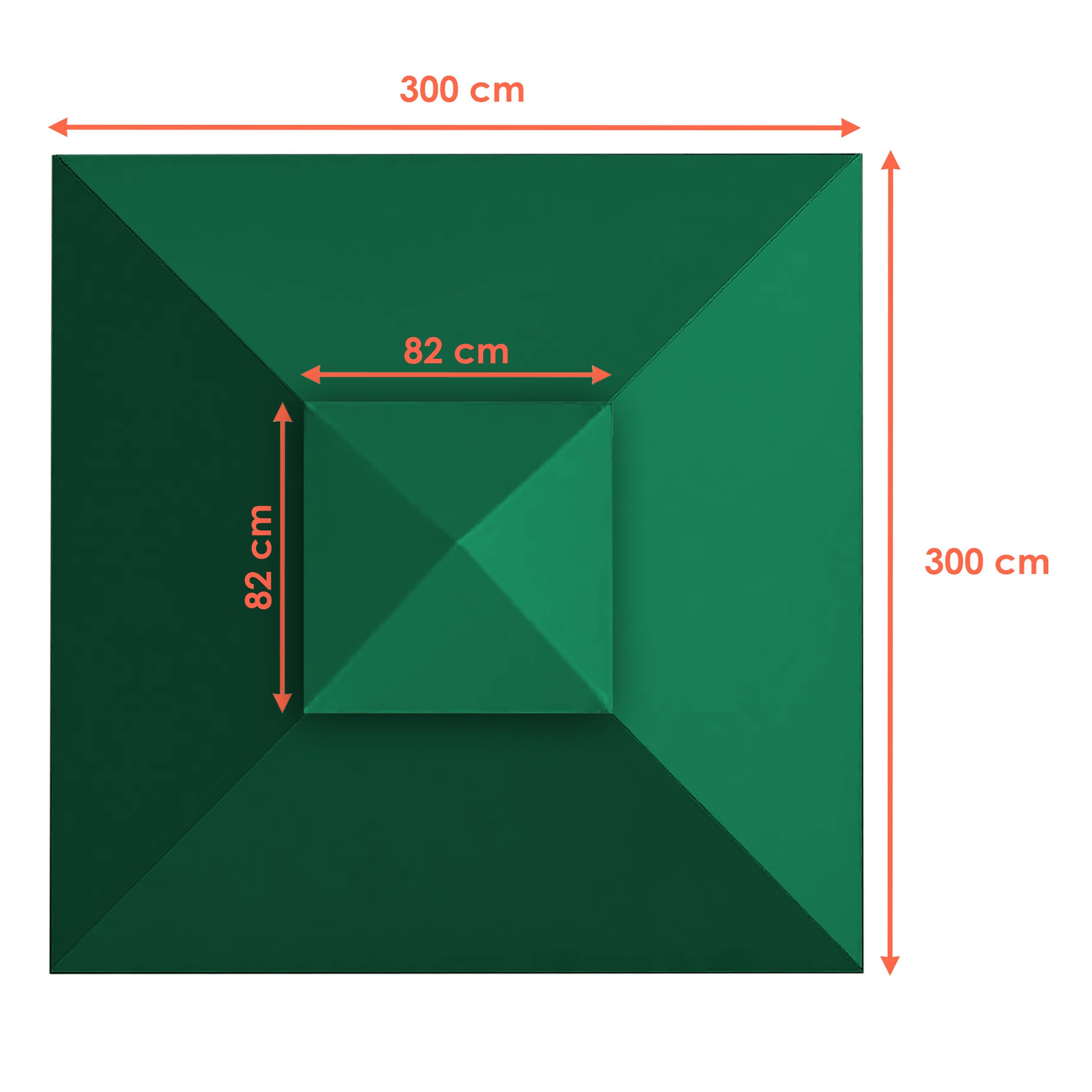 Tetto di ricambio Gazebo con rivestimento in PVC (impermeabile) - metri 3x3-270 gr/m² poliestere (verde)
