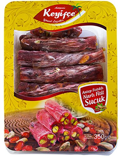 Keyifce Traditional Turkish Delights (Pomegranate Stick Delight w Pistachio 12.3 Oz)