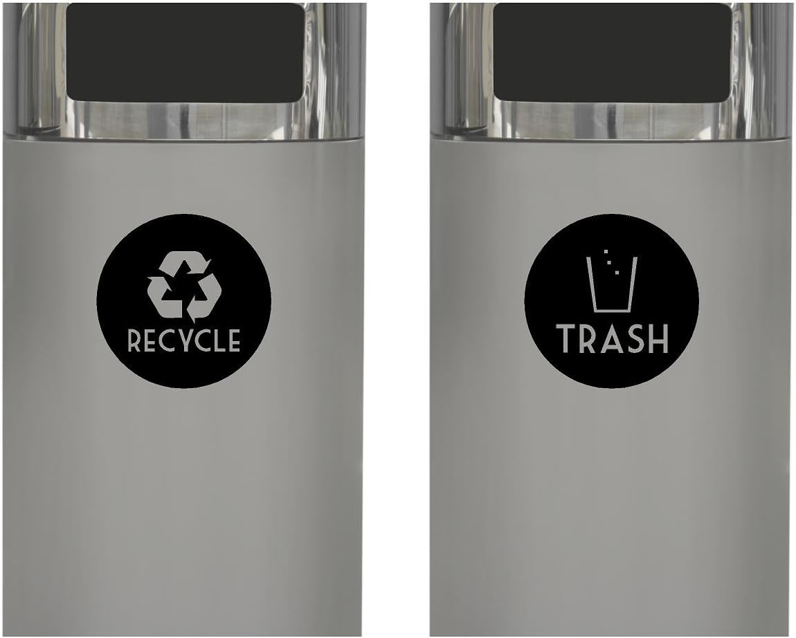 Trash Box Lettering Amazon.com: Recycle and Trash Vinyl Lettering Decal Sticker (6