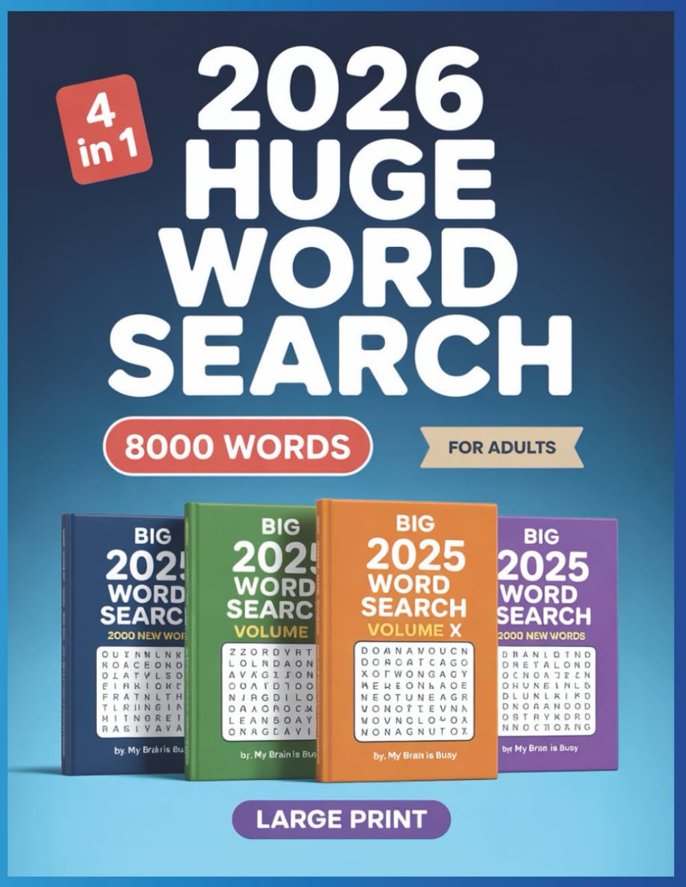Large Print Word Search Books for Adults: Large-Print Word Searches for Stress Relief and Mental Sharpness