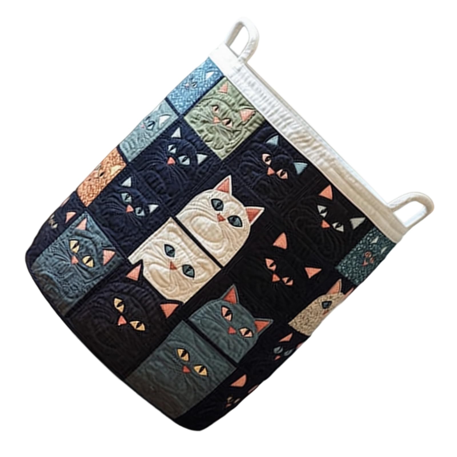 Jazuaiao Modern Household Storage Solution Double Stitched Edges Holds 2 Loads of Laundry Quilted Fabric Hamper Portable Laundry Bag