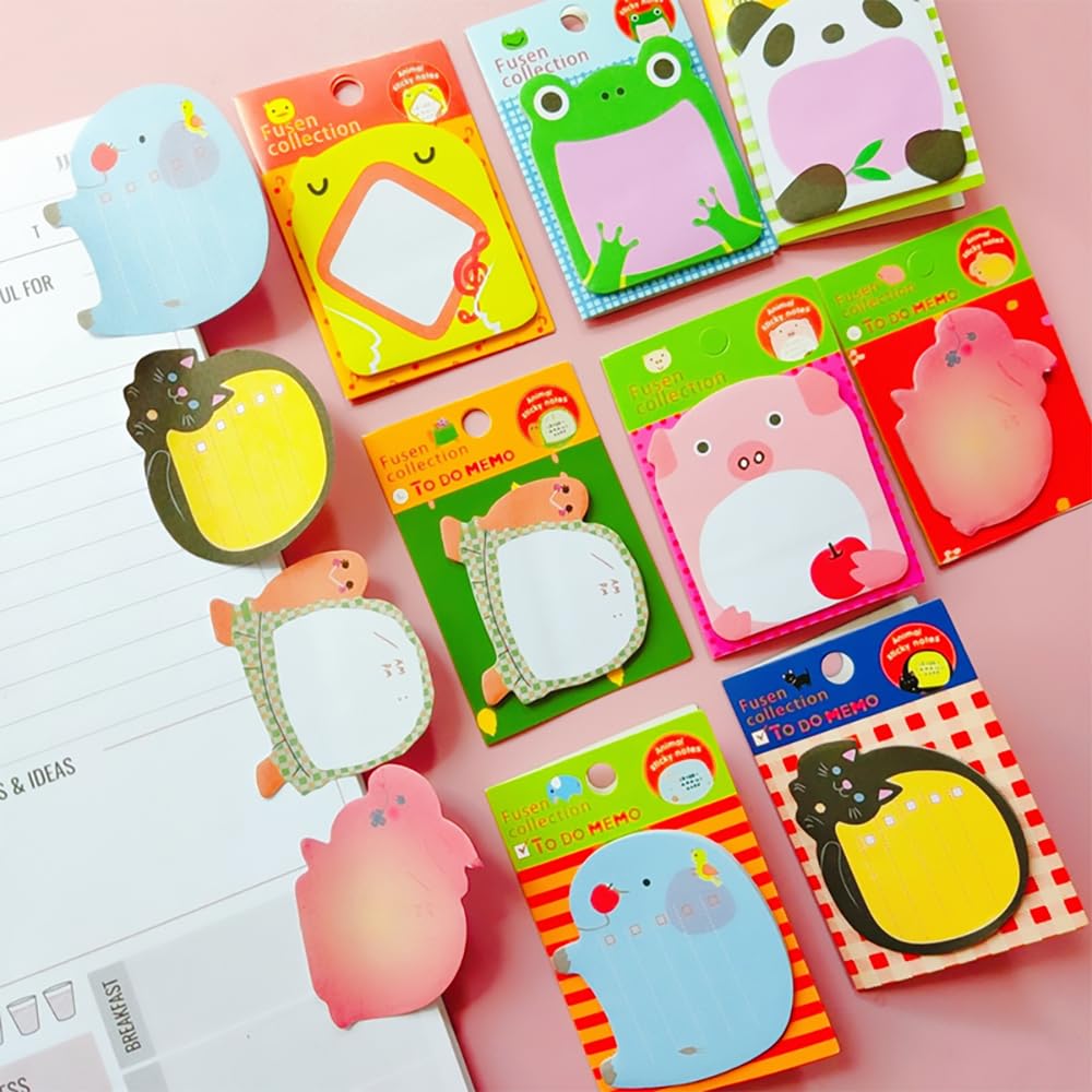 Lot De 20 Blocs-notes Autocollants Animaux Mignons - Post-it Kawaii En Forme D'animaux, Idéal Pour écoliers, Bureau, Cadeaux Enfants - 6