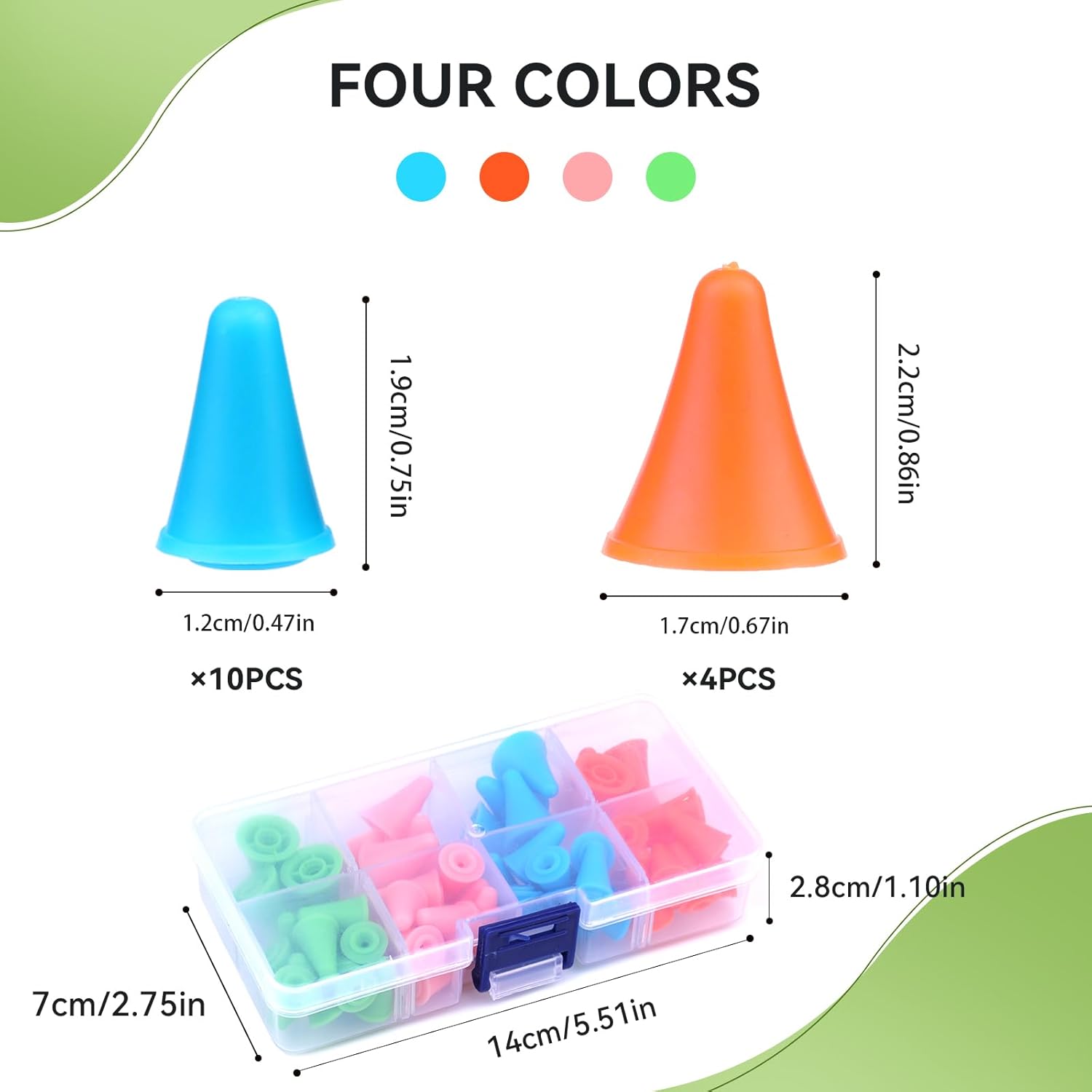 56 PCS Colorful Knitting Needles Point Protectors/Stoppers with Plastic Box, Include 40 Small & 16 Large, Knit Needle Tip Covers for Beginners Knitting Craft DIY - Image 2