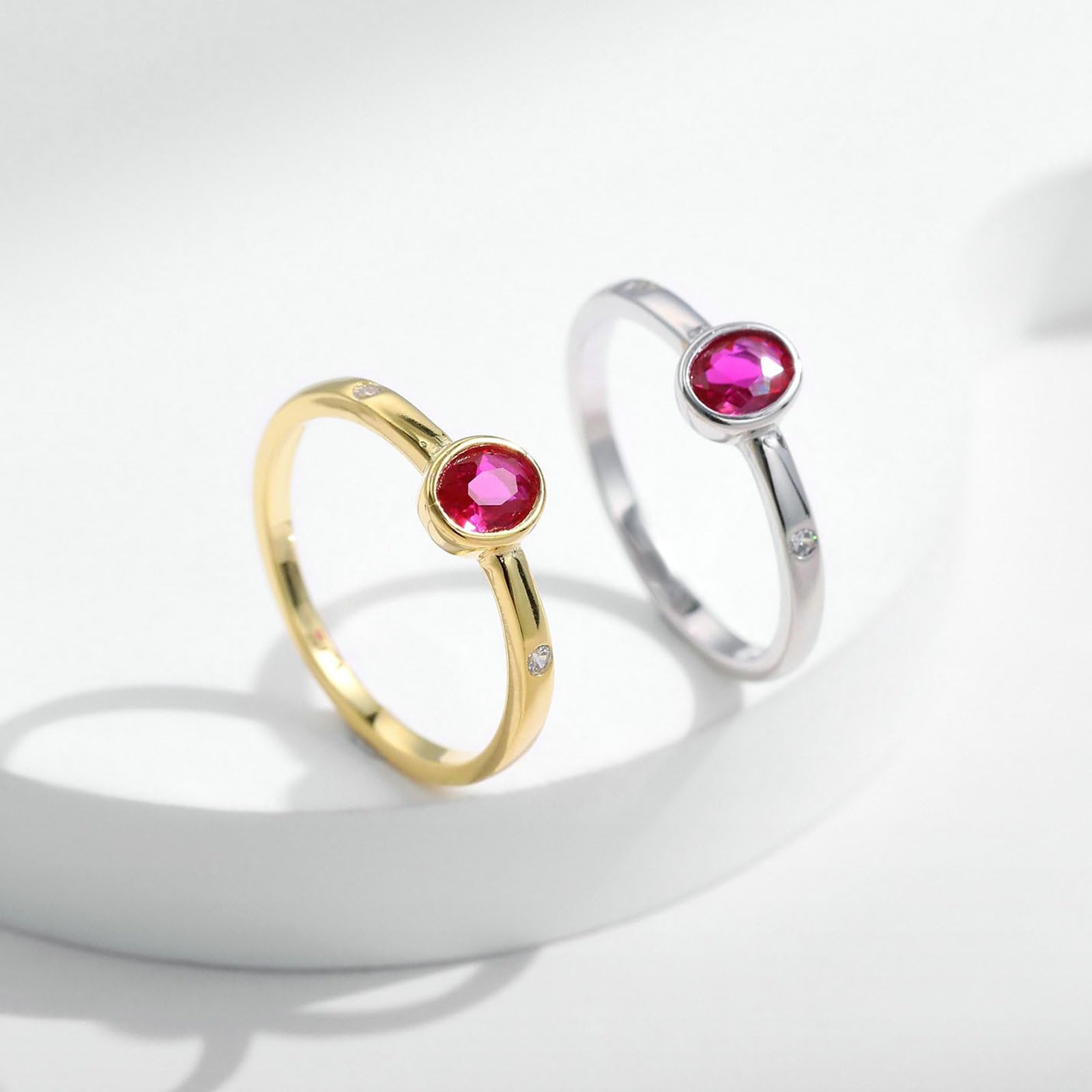 Fedi nuziali in oro 375 585 750 da donna singola, anelli di fidanzamento con spinello e moissanite creati Memoir, misura 50-62