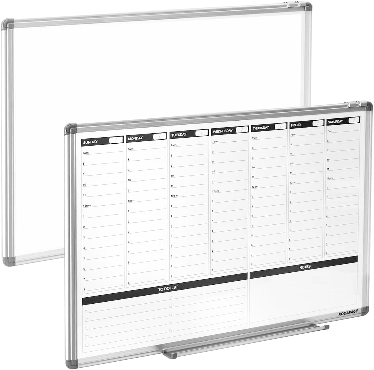 Large Weekly Dry Erase Board, Weekly Planner whiteboard with Hourly time Slots, Whiteboard Weekly Calendar for Schedule for Wall 36" X 24" Double-Sided for Office, Home and School 36"W x 24"H