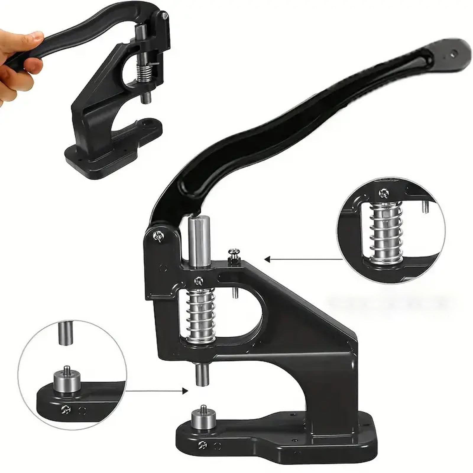 Ojales Metalicos con 3 Matrices Intercambiables, Herramienta para Perforar 3 Agujeros & 3000 Piezas Ojales Metálicos Oro/Plata (6/10/12mm) para Lonas, Banderas, Cortinas, Cuero
