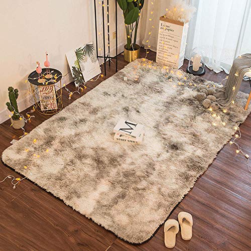 Lpfkkk Home Tapis De Créateur Cravatte de Maille Rouge Nette de Teinture Peluche Couverture de Chevet Salon Chambre Tapis Eau Gris @ 100 * 100cm