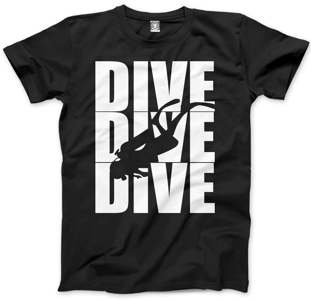 Hotscamp Men's Black Dive Dive Dive Unisex T-Shirt - XXX-Large