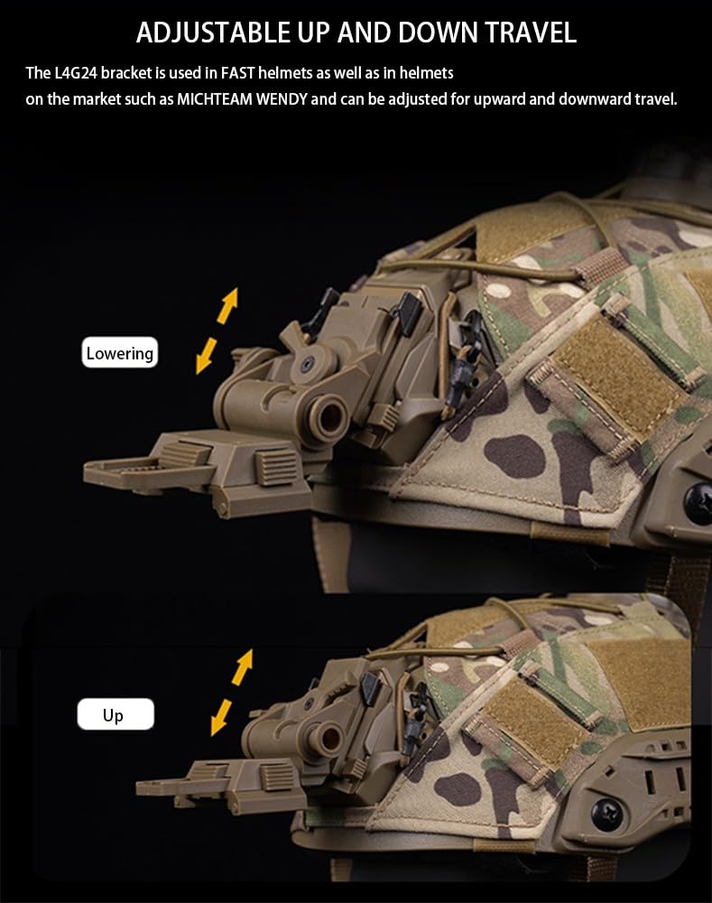 L4G24 Supporto NVG in Nylon, Supporto NVG in Nylon Staffa per Occhiali Tattici per La Visione Notturna con Regolazione Multi-Angolo Portatile