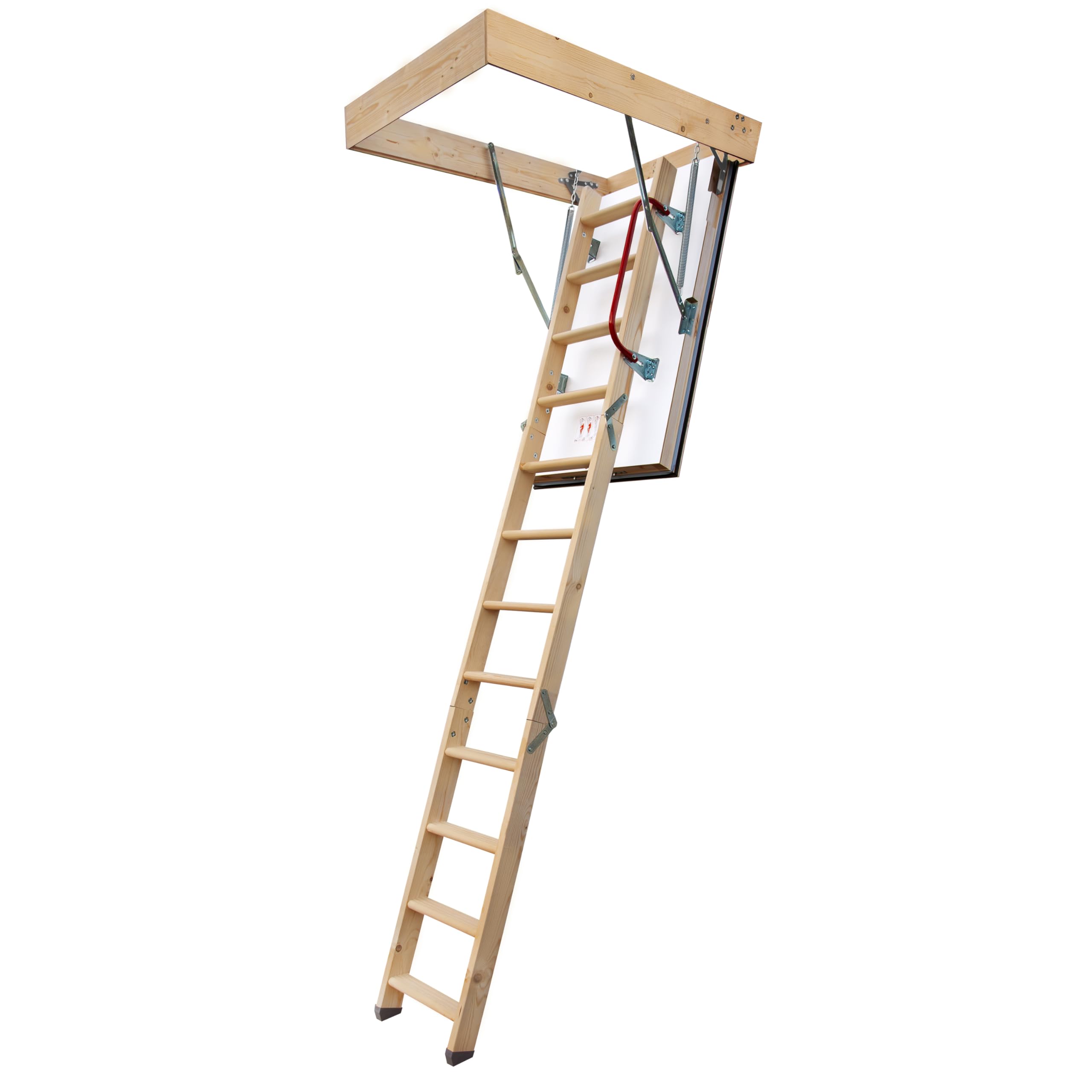 4IQ Dachbodentreppe 120x80 cm - Bodentreppe Gedämmt - U-Wert 0,44 - Raumhöhe bis 280 cm - Inkl. Handlauf 75 cm