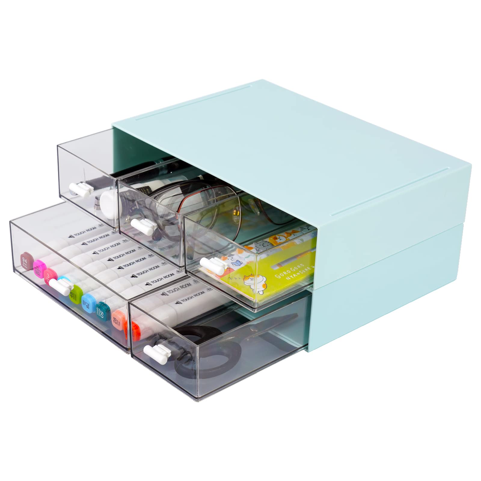 Storage 5 Drawers Stackable Osteed Desktop Organiser With 5 Drawers Stackable Plastic Storage Box | Desertcart INDIA