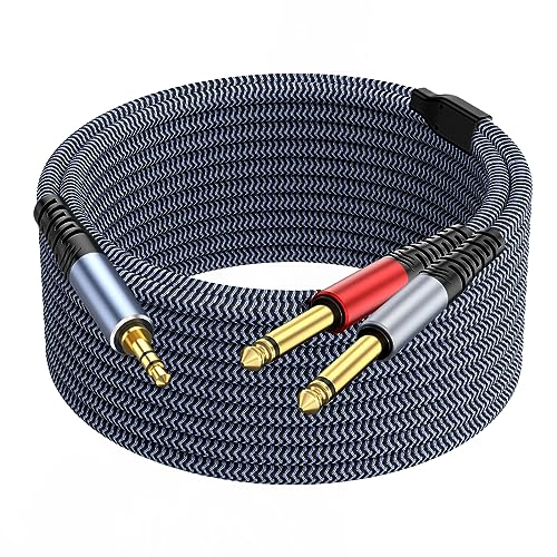 Image of 1 /8 Stereo to Dual 1 /4 Mono Cable 20ft, 3.5mm to Dual 1 /4 Cable, 1 /8 inch TRS Stereo to Dual 1 /4 inch Y Splitter for Smartphone,Tablet,Computer,CD Player,Speakers and Home Systems Amplifier