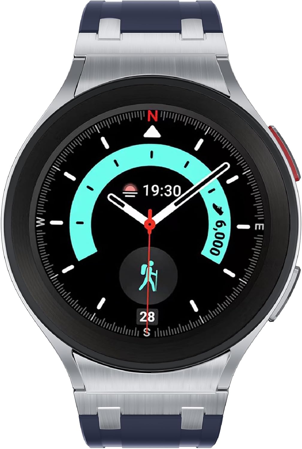 VeveXiao Luxury Rugged Designer Strap Compatible with Samsung Galaxy Watch 7 Band 40mm 44mm,20mm Silicone Strap Waterproof Replacement bands for Galaxy Watch 6 5 4 40mm 44mm Women Men Band