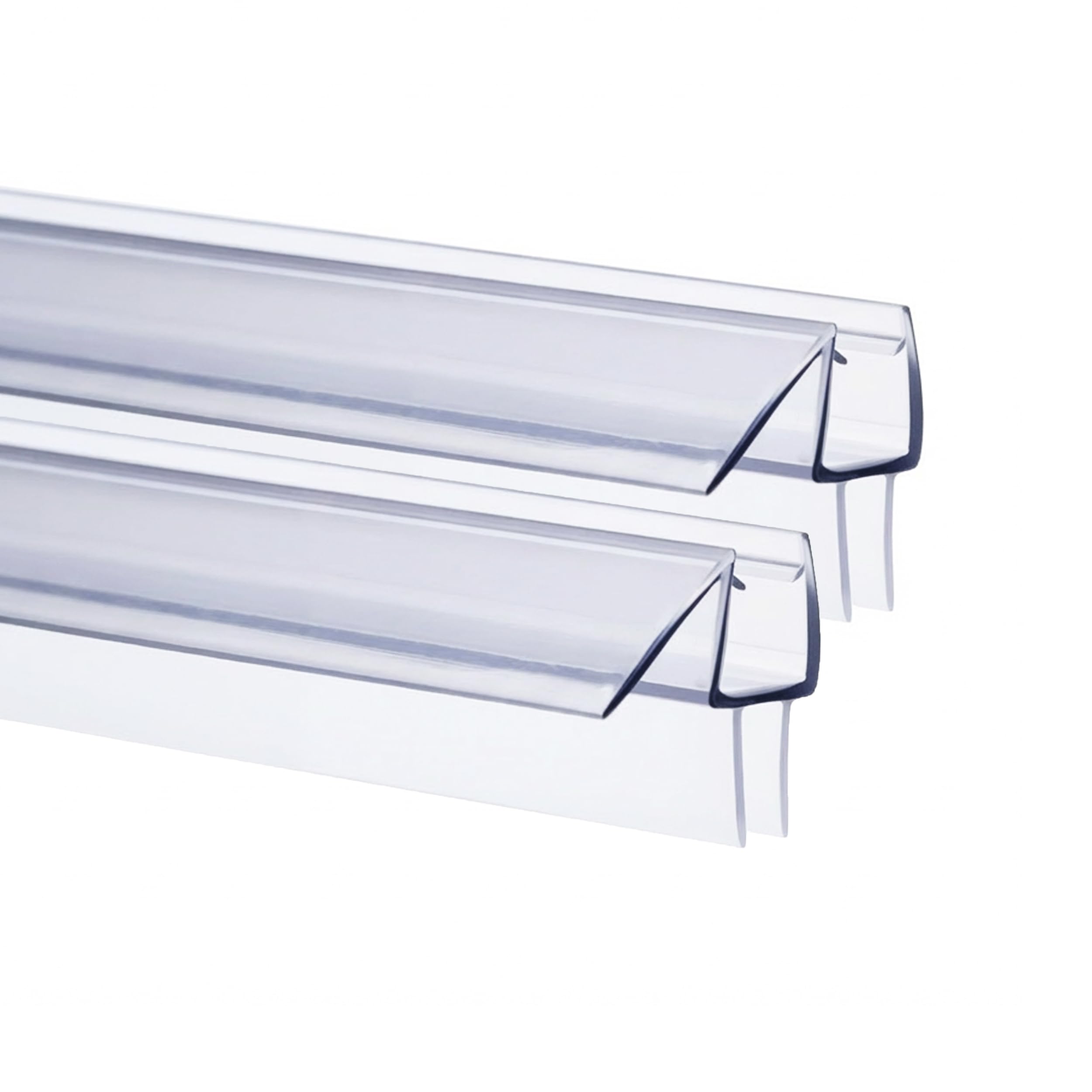 2Pcs Shower Door Seal Strip for 4-10mm Glass - Ultra Clear Bath Shower Screen Seal Replacement with 90cm Adjustable Length, Transparent (for 4-6mm Glass)