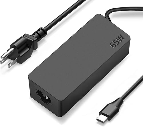 Cargador de laptop USB C de 65 W para Lenovo Thinkpad/Yoga/Chromebook, Thinkpad T480 T490 T14 T15 E14 X1 Yoga 7i 9i Thinkbook 13s 14 15 16 Plus G4