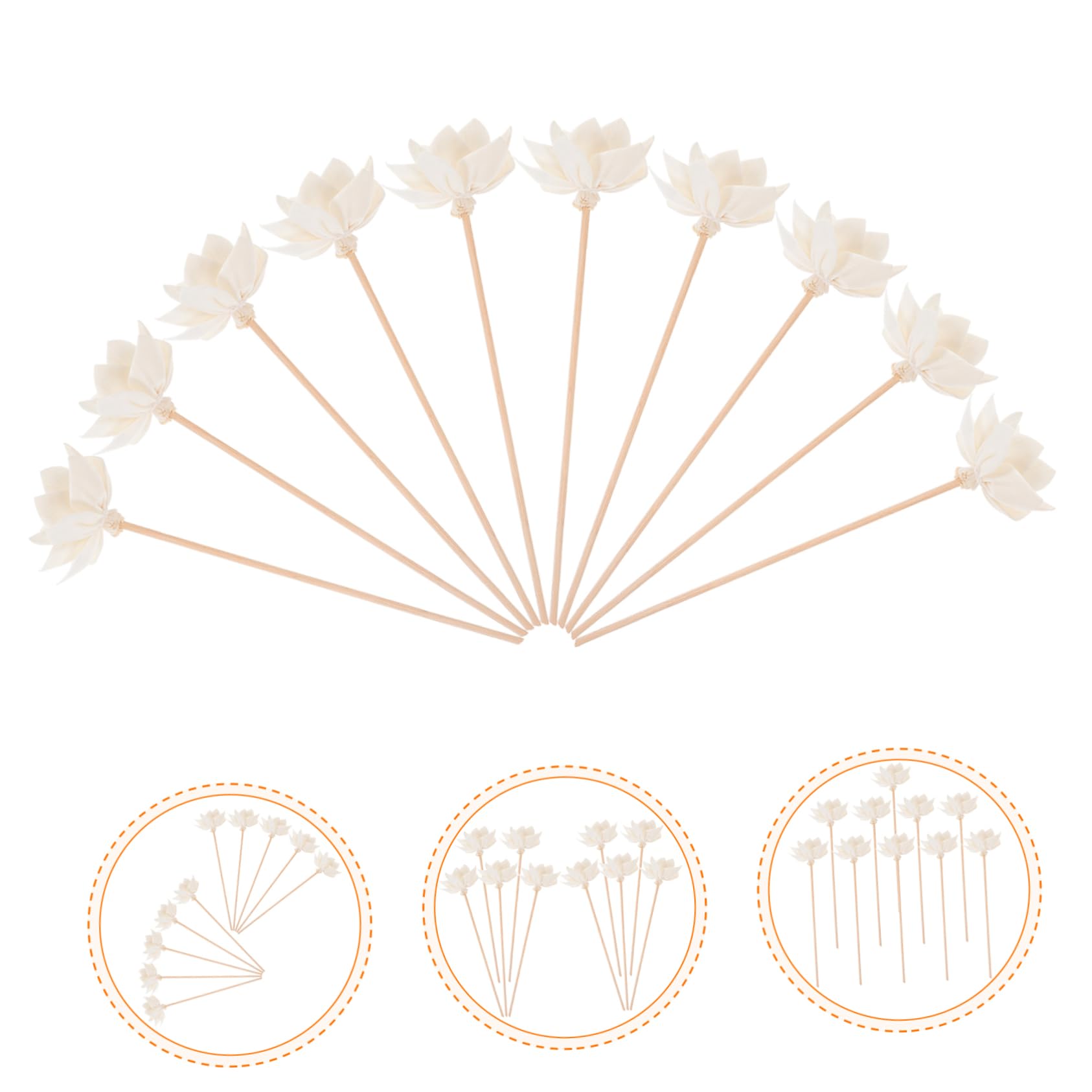 DECHOUS 30stücke Rattan Aroma Diffuser Sticks Duftstäbchen Für Zuhause Handgefertigte Trockenblumen Für Raumduft Und Dekoration Elegant Und Natürlich Für Aromatherapie