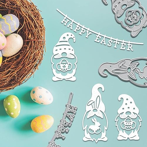 Miniatura 4 de Troqueles de corte de conejo para suministros para hacer tarjetas, cesta de huevos, troquelados, flores, plantilla de plantilla para manualidades,