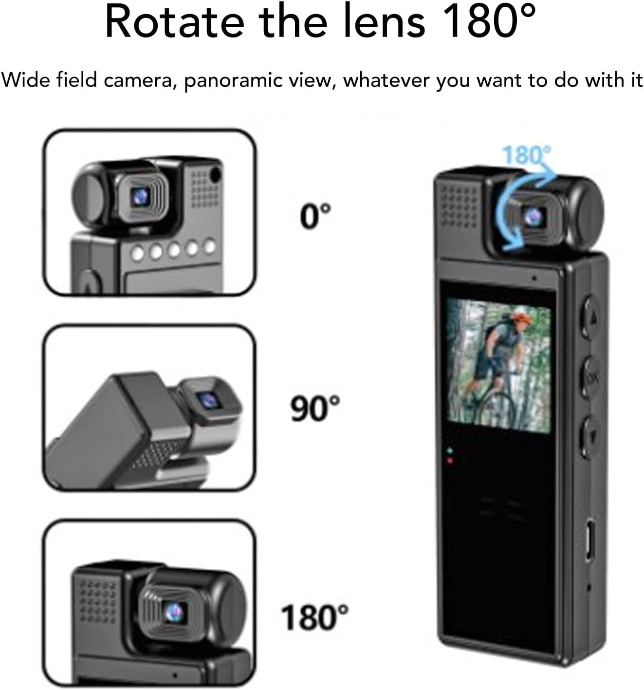 Cuifati 4K Body Cam lens rotation demonstration