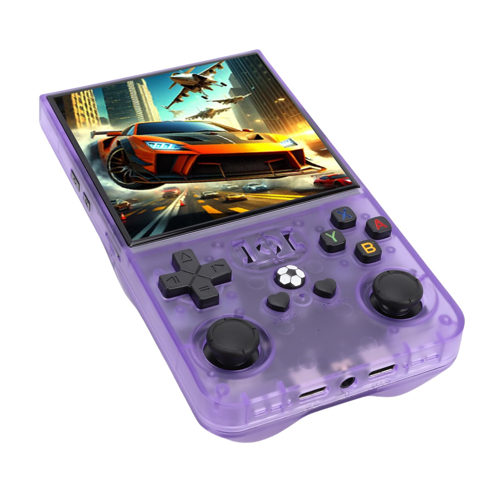 AMONIDA Console da Gioco retrò con Oltre 60 Emulatori per il Massimo Divertimento di Gioco, Design Portatile con Schermo da 4 Pollici (viola trasparente)