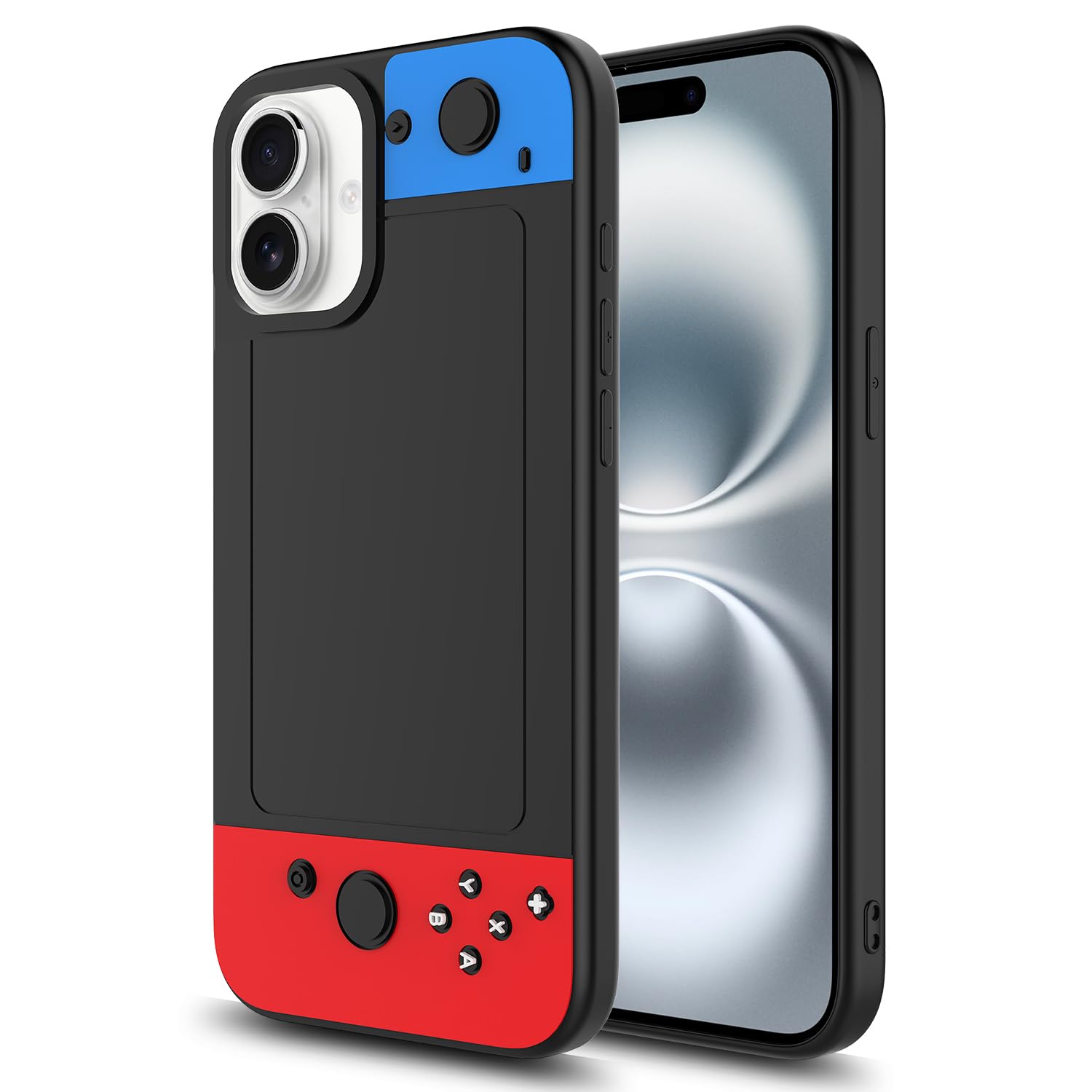 for iPhone 17 Phone Case,3D Cute Fun Video Game Design+Snap-On+Wireless Charging+Anti-Slip+Full Body Protection Camera Protection Cover for man Women Teen Blue Red Black for iPhone 17