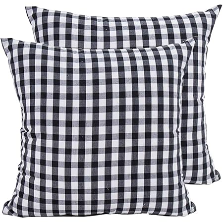 black and white gingham pillows