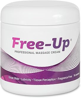 Free-Up-Professional Massage Cream, Fragrance-Free, Great Glide, Lubricity, Tissue Perception, Perfect for Physical Therapy, Massage Versatile, Non-Greasy, 16 Oz Jar