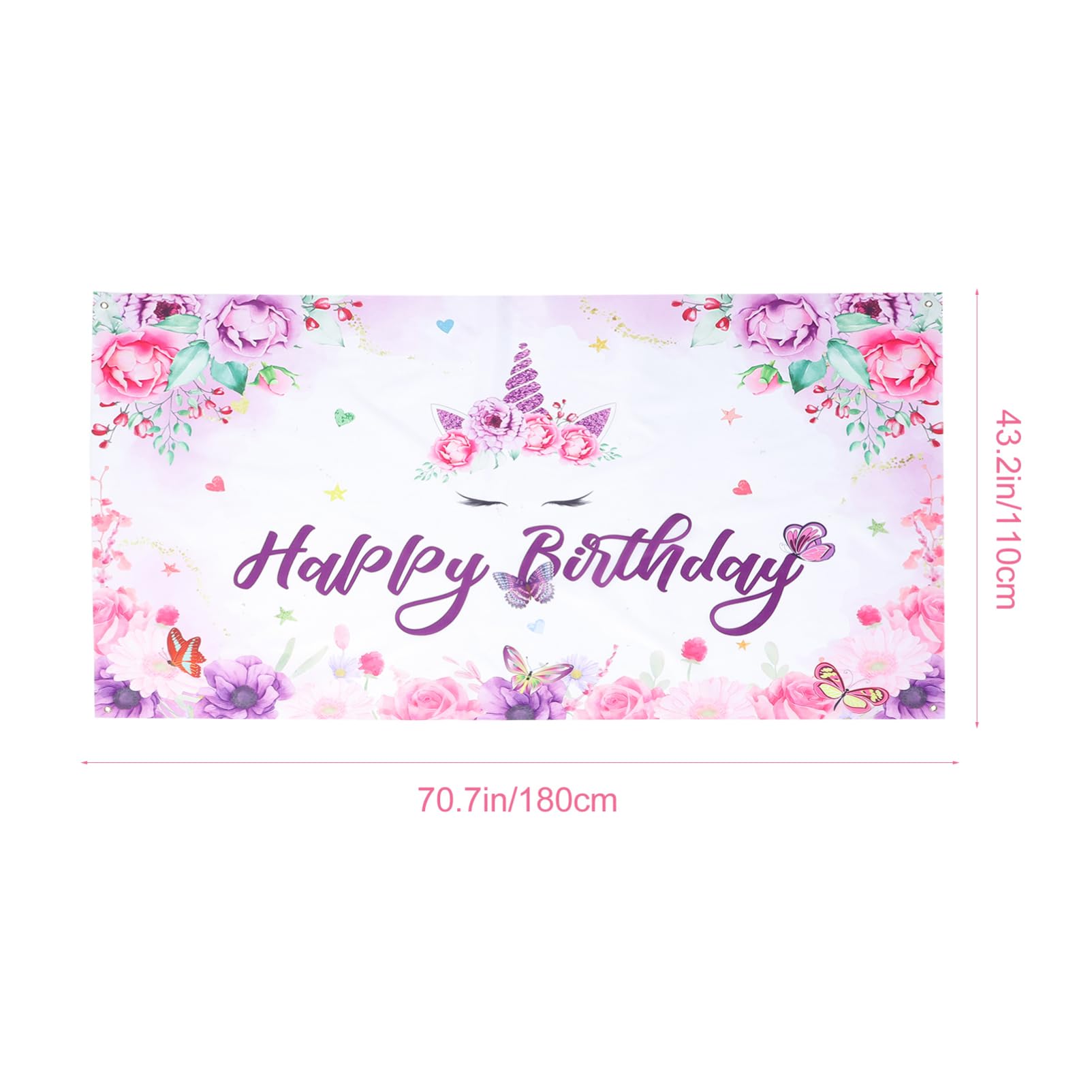 PRETYZOOM 3 Stücke Geburtstag Banner Hängen Flaggen Nacht Nette Geburtstag Fotografie Hintergrund Einhorn Hintergrund Party Lametta Alles Zum Banner Fringe Polyester