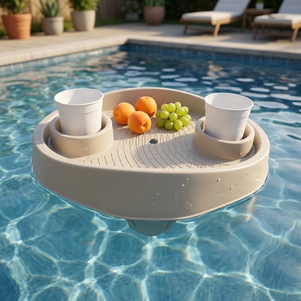 Bandeja para beige para Spa con 2 Portavasos Plástico Bandeja