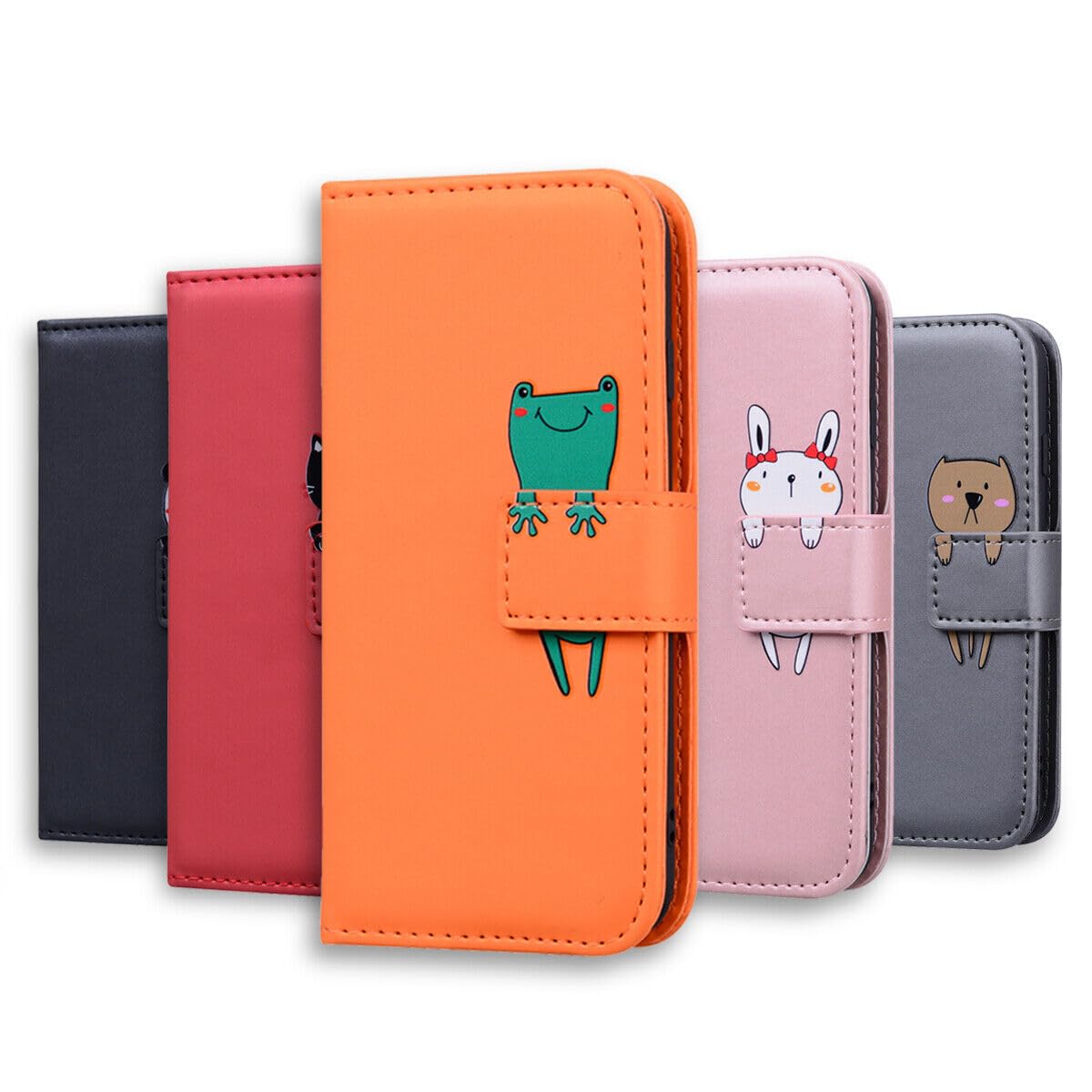 Generic Étui compatible avec Samsung Galaxy S8 (couleur : gris) étui mignon en cuir portefeuille à rabat