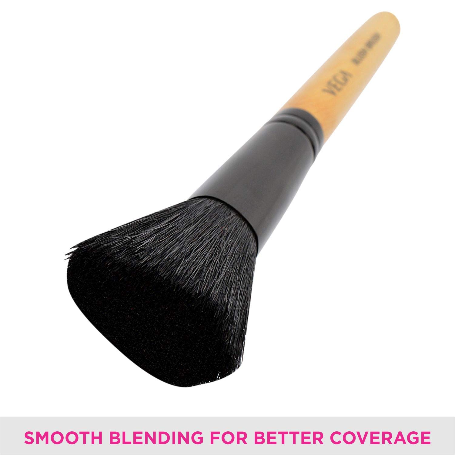Vega Blush Brush with Wooden Handle and Natural Animal/Synthetic Hair, (EV-19) 3