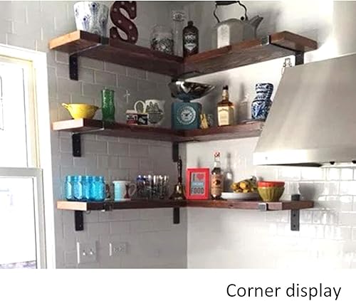 Miniatura 7 de Soportes para estante retro, en forma de T, para colgar en la pared, ángulo recto, soportes para estantes abiertos, soportes de esquina, para