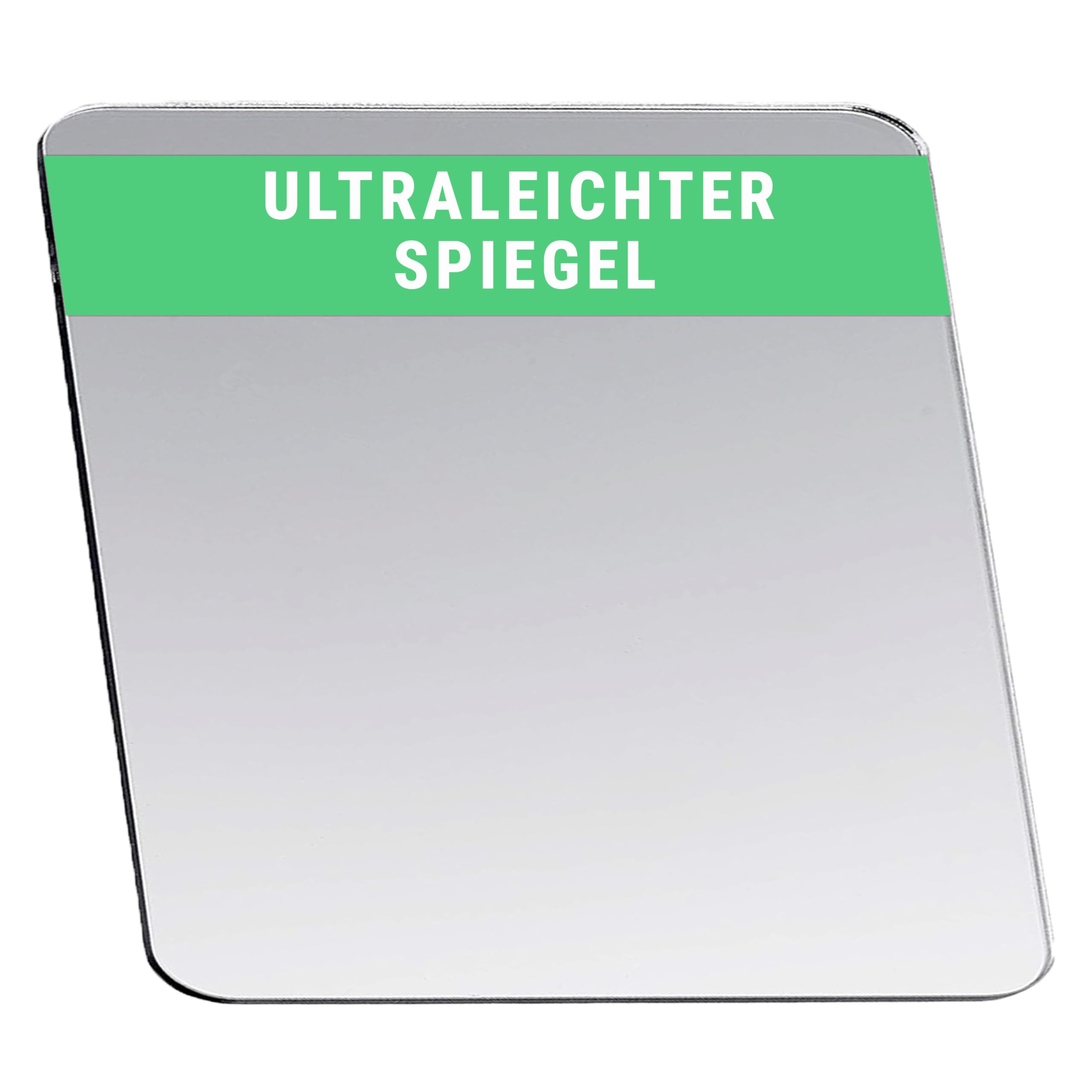 Falkenhorn Handspiegel – doppelseitiger, ultraflacher Acryl-Spiegel in quadratischer Form, ideal für Basteln, Kinder, Deko, DIY-Projekte, Geldbörse, Kosmetik und Unterwegs – 7,5 × 7,5 cm, 1 Stück