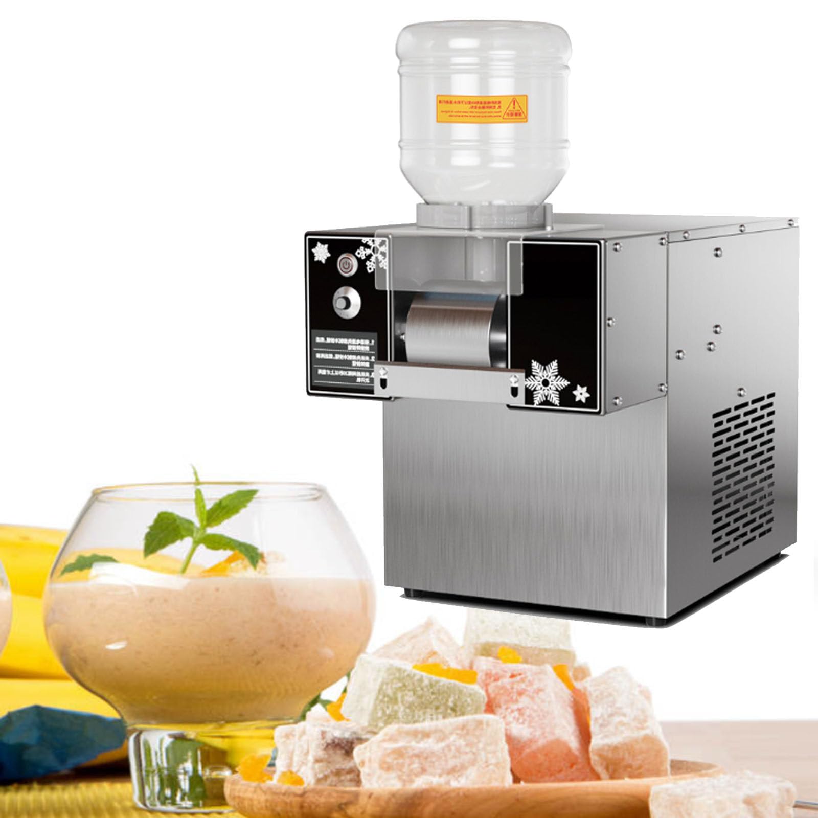 HCZKIUJY Commercial Snow Ice Machine with Adjustable Speed Milk, Fruit Smoothie, Shaved Ice, Shaved Ice Machine, Ice Crusher, Suitable for Bakery, Dessert Shop, Shopping Mall