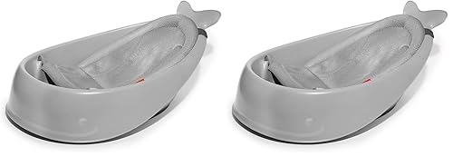 Skip Hop Bañera para bebé, bañera inteligente de 3 etapas, Moby, gris (paquete de 2)