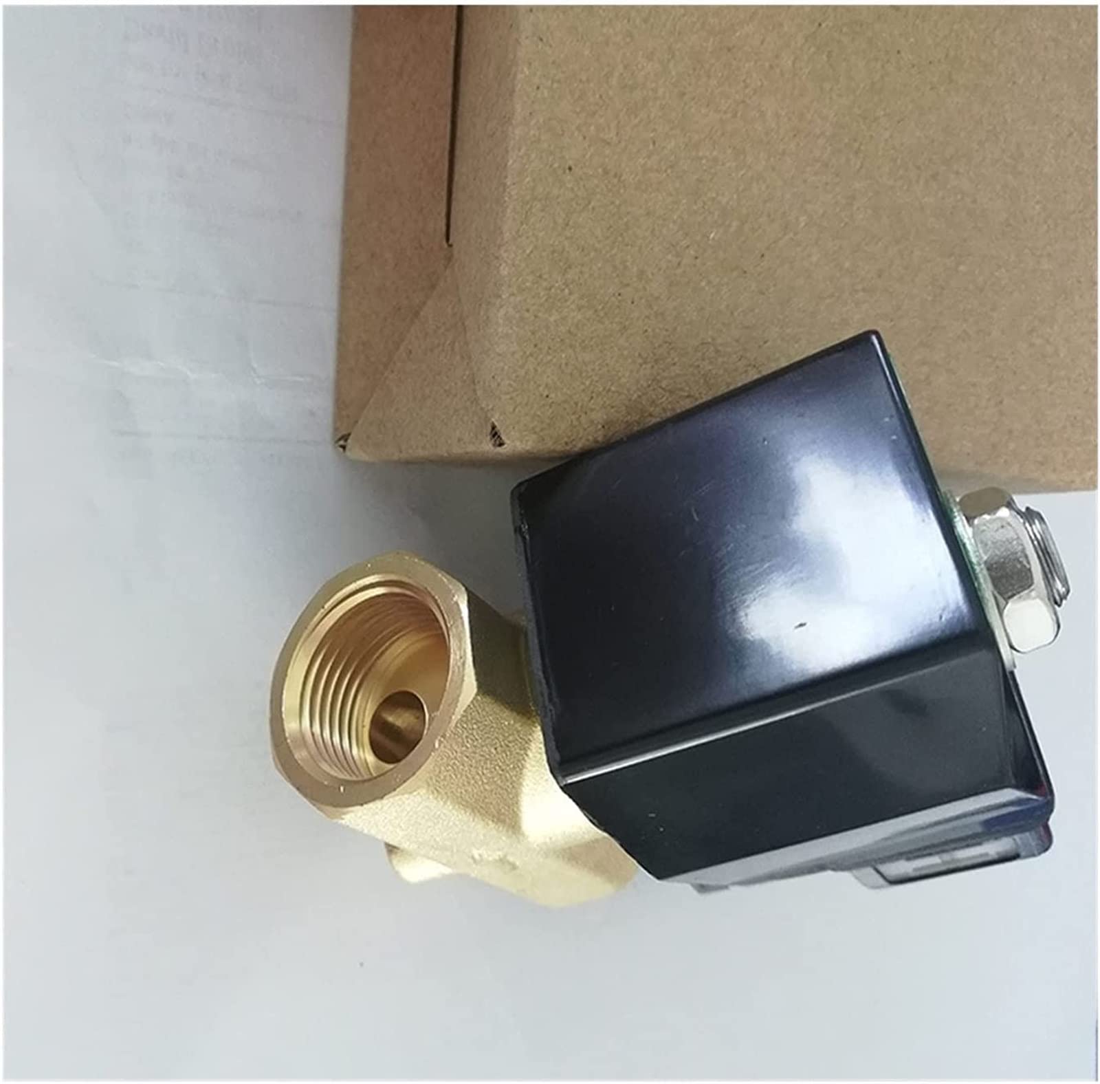 Válvula solenoide 0-7bar 2/2 vías acción Directa N/C latón G1/2 Pulgadas Agua Aceite Aire válvula Sello Orificio 5mm útil(AC 110V)