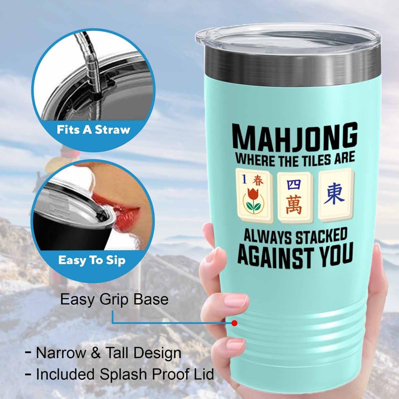 Mahjong Teal Edition Viking Tumbler 20oz miniatura 5