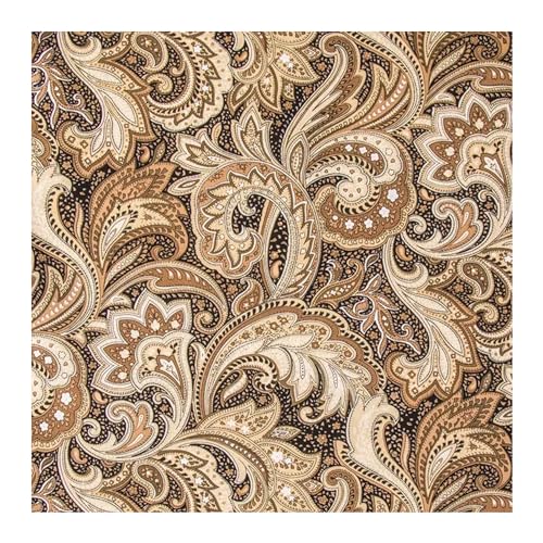 Hobby Lobby Perugina Paisley Black & Khaki Cotton Calico Fabric