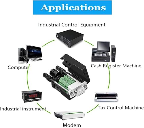 Miniatura 8 de 10 adaptadores seriales DB9 hembra sin soldadura RS232 D-SUB, 0.630 in más delgado 9Pin terminal de puerto sin soldadura placa de ruptura a presión
